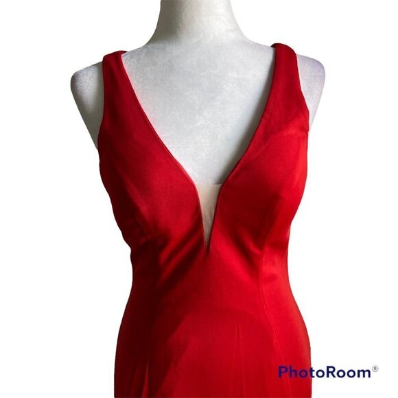 Long Red Open Back Formal Dress US M - Picture 2 of 5
